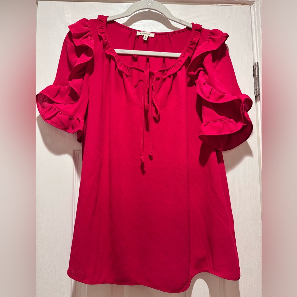Max Studio Tie Front Blouse - Hot Pink 💓- Small